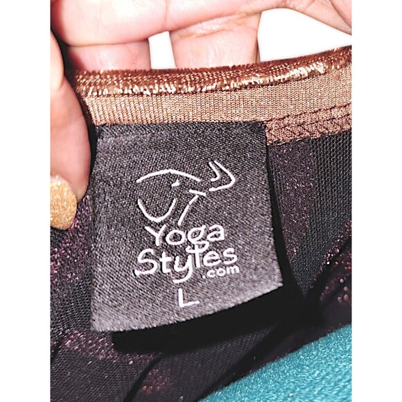 Yoga Styles Tunic, Size L Velvet Burnout Mesh Tank, Sleeveless, Brown Mix - Picture 2 of 6